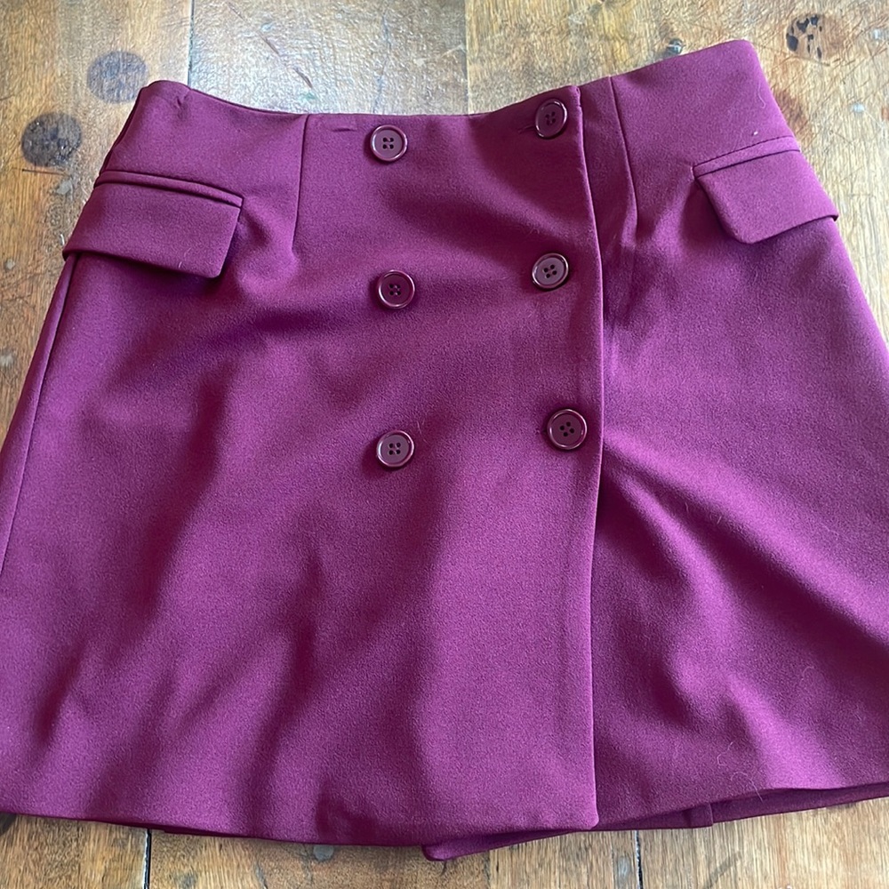 FOREVER 21 Maroon Button Mini Skirt
